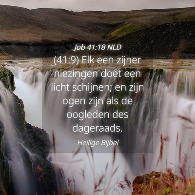 Picture 04 - Job 41:18 NLD - (41:9) Elk een zijner niezingen doet een licht - Bible Verse Picture