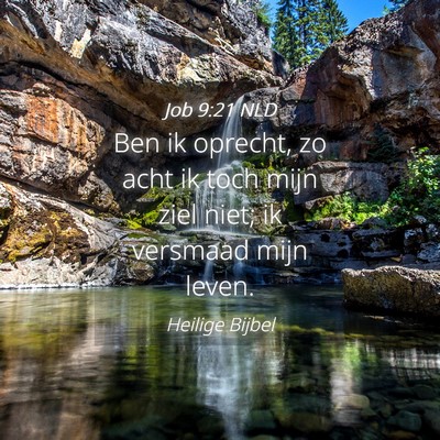 Picture 04 - Job 9:21 NLD - Ben ik oprecht, zo acht ik toch mijn ziel niet; - Bible Verse Picture