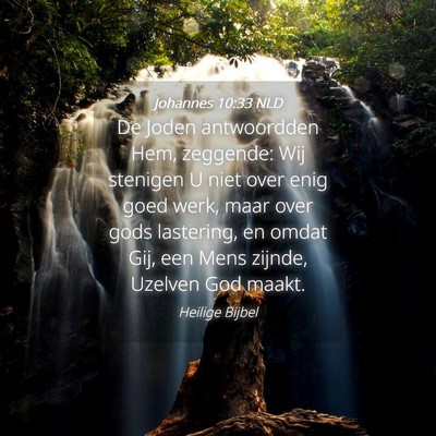 Picture 04 - Johannes 10:33 NLD - De Joden antwoordden Hem, zeggende: Wij stenigen - Bible Verse Picture
