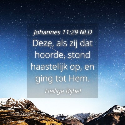 Picture 04 - Johannes 11:29 NLD - Deze, als zij dat hoorde, stond haastelijk op, en - Bible Verse Picture