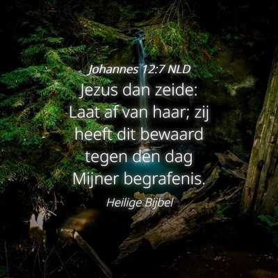 Picture 04 - Johannes 12:7 NLD - Jezus dan zeide: Laat af van haar; zij heeft dit - Bible Verse Picture