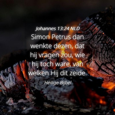 Picture 04 - Johannes 13:24 NLD - Simon Petrus dan wenkte dezen, dat hij vragen - Bible Verse Picture