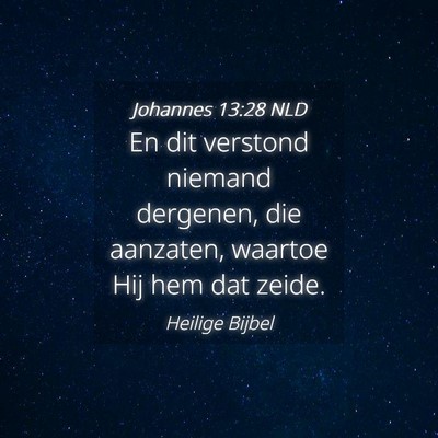 Picture 04 - Johannes 13:28 NLD - En dit verstond niemand dergenen, die aanzaten, - Bible Verse Picture