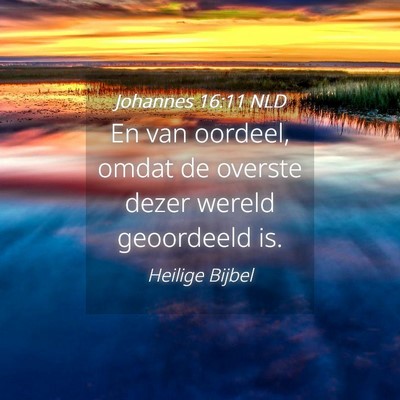Picture 04 - Johannes 16:11 NLD - En van oordeel, omdat de overste dezer wereld - Bible Verse Picture
