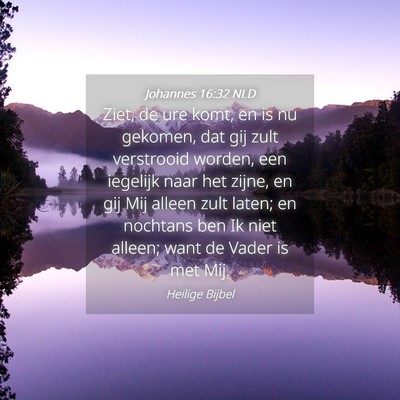 Picture 04 - Johannes 16:32 NLD - Ziet, de ure komt, en is nu gekomen, dat gij zult - Bible Verse Picture