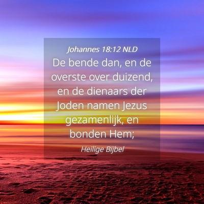 Picture 04 - Johannes 18:12 NLD - De bende dan, en de overste over duizend, en de - Bible Verse Picture