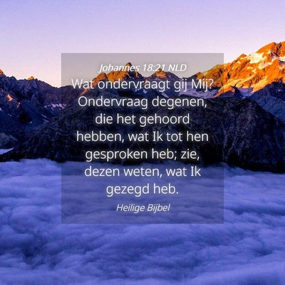 Picture 04 - Johannes 18:21 NLD - Wat ondervraagt gij Mij? Ondervraag degenen, die - Bible Verse Picture