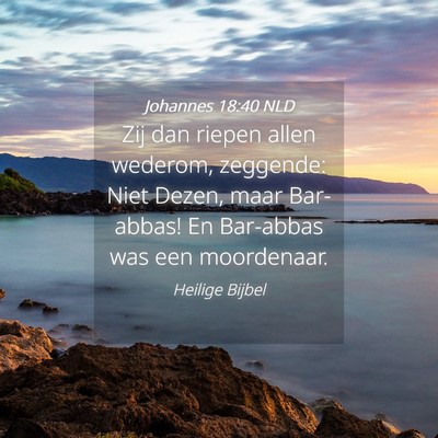 Picture 04 - Johannes 18:40 NLD - Zij dan riepen allen wederom, zeggende: Niet - Bible Verse Picture