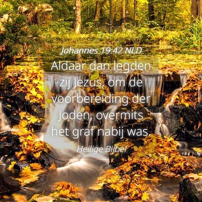 Picture 04 - Johannes 19:42 NLD - Aldaar dan legden zij Jezus, om de voorbereiding - Bible Verse Picture