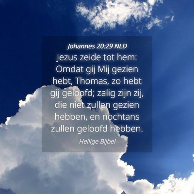 Picture 04 - Johannes 20:29 NLD - Jezus zeide tot hem: Omdat gij Mij gezien hebt, - Bible Verse Picture
