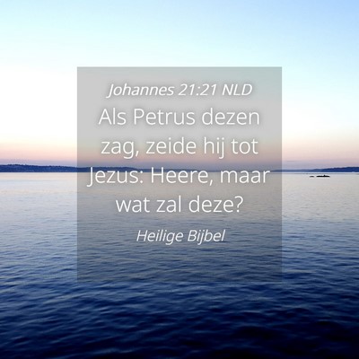 Picture 04 - Johannes 21:21 NLD - Als Petrus dezen zag, zeide hij tot Jezus: Heere, - Bible Verse Picture