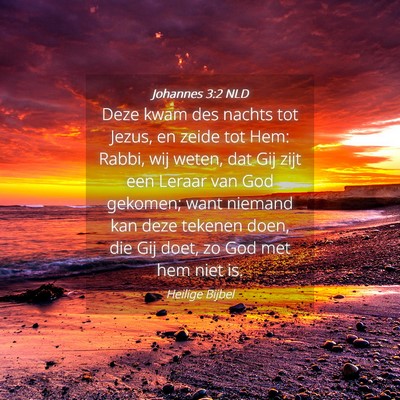 Picture 04 - Johannes 3:2 NLD - Deze kwam des nachts tot Jezus, en zeide tot Hem: - Bible Verse Picture