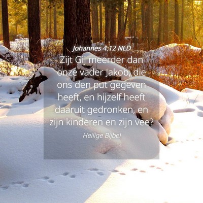 Picture 04 - Johannes 4:12 NLD - Zijt Gij meerder dan onze vader Jakob, die ons - Bible Verse Picture