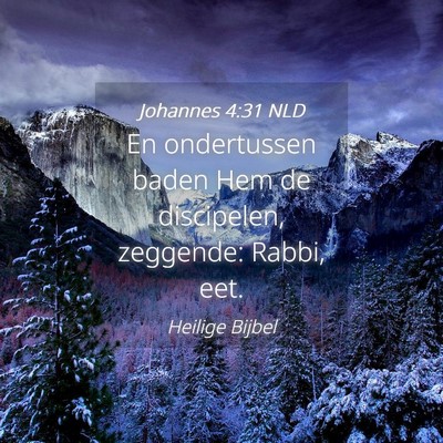 Picture 04 - Johannes 4:31 NLD - En ondertussen baden Hem de discipelen, zeggende: - Bible Verse Picture