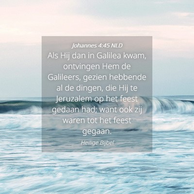 Picture 04 - Johannes 4:45 NLD - Als Hij dan in Galilea kwam, ontvingen Hem de - Bible Verse Picture