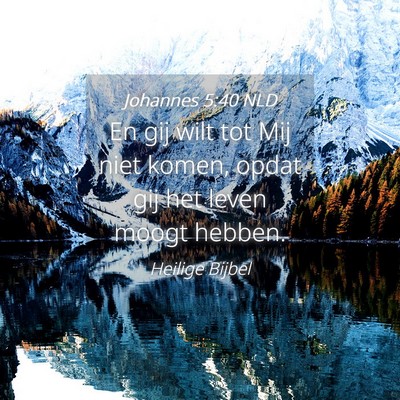 Picture 04 - Johannes 5:40 NLD - En gij wilt tot Mij niet komen, opdat gij het - Bible Verse Picture