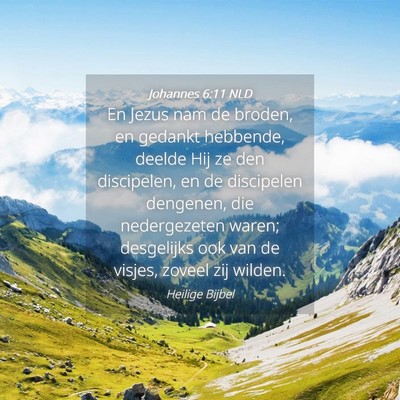 Picture 04 - Johannes 6:11 NLD - En Jezus nam de broden, en gedankt hebbende, - Bible Verse Picture