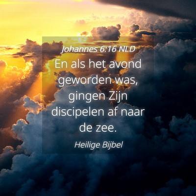 Picture 04 - Johannes 6:16 NLD - En als het avond geworden was, gingen Zijn - Bible Verse Picture