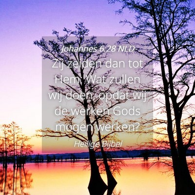 Picture 04 - Johannes 6:28 NLD - Zij zeiden dan tot Hem: Wat zullen wij doen, - Bible Verse Picture