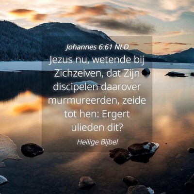 Picture 04 - Johannes 6:61 NLD - Jezus nu, wetende bij Zichzelven, dat Zijn - Bible Verse Picture