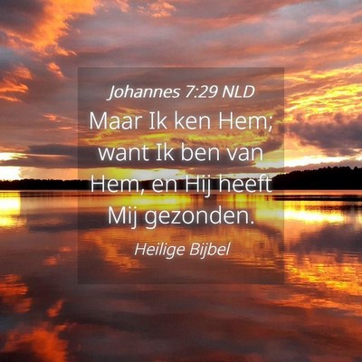 Picture 04 - Johannes 7:29 NLD - Maar Ik ken Hem; want Ik ben van Hem, en Hij - Bible Verse Picture