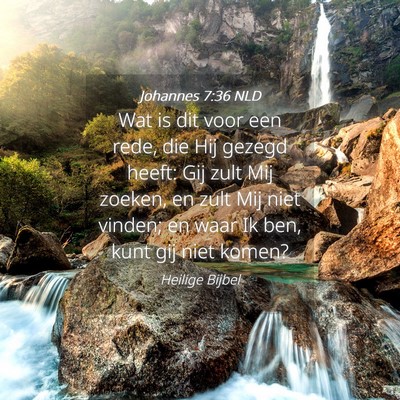 Picture 04 - Johannes 7:36 NLD - Wat is dit voor een rede, die Hij gezegd heeft: - Bible Verse Picture