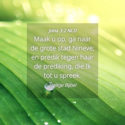 Picture 04 - Jona 3:2 NLD - Maak u op, ga naar de grote stad Nineve; en - Bible Verse Picture