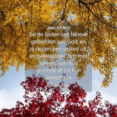 Picture 04 - Jona 3:5 NLD - En de lieden van Nineve geloofden aan God; en zij - Bible Verse Picture