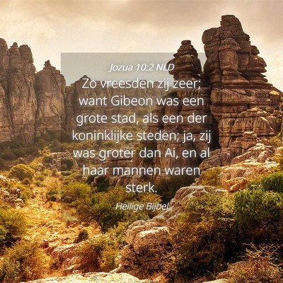 Picture 04 - Jozua 10:2 NLD - Zo vreesden zij zeer; want Gibeon was een grote - Bible Verse Picture