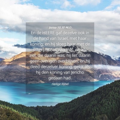Picture 04 - Jozua 10:30 NLD - En de HEERE gaf dezelve ook in de hand van - Bible Verse Picture