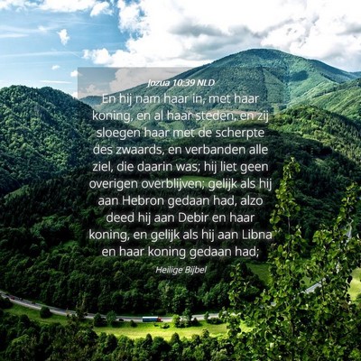 Picture 04 - Jozua 10:39 NLD - En hij nam haar in, met haar koning, en al haar - Bible Verse Picture