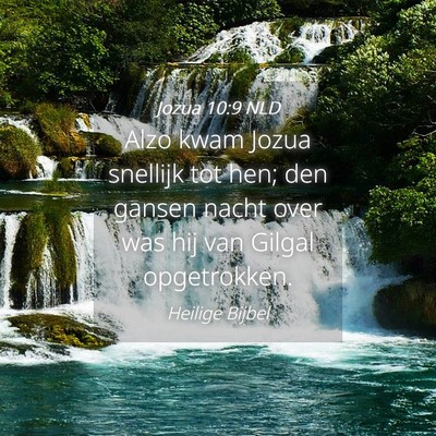 Picture 04 - Jozua 10:9 NLD - Alzo kwam Jozua snellijk tot hen; den gansen - Bible Verse Picture