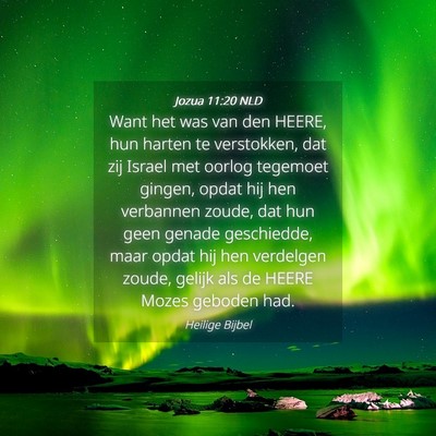 Picture 04 - Jozua 11:20 NLD - Want het was van den HEERE, hun harten te - Bible Verse Picture