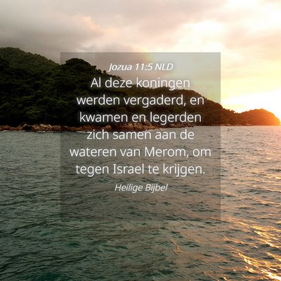 Picture 04 - Jozua 11:5 NLD - Al deze koningen werden vergaderd, en kwamen en - Bible Verse Picture