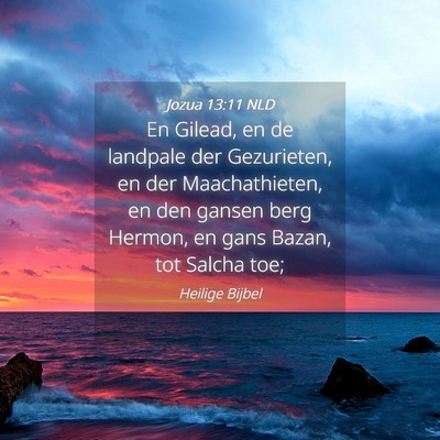 Picture 04 - Jozua 13:11 NLD - En Gilead, en de landpale der Gezurieten, en der - Bible Verse Picture