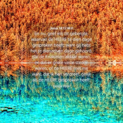 Picture 04 - Jozua 14:12 NLD - En nu, geef mij dit gebergte, waarvan de HEERE te - Bible Verse Picture