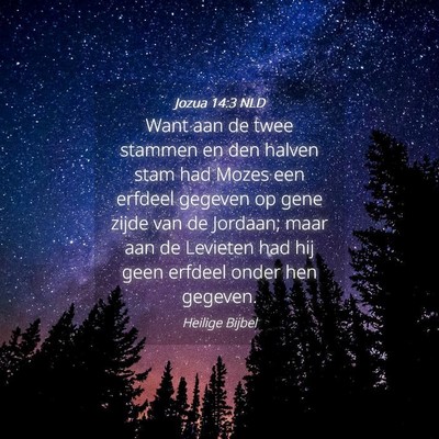 Picture 04 - Jozua 14:3 NLD - Want aan de twee stammen en den halven stam had - Bible Verse Picture