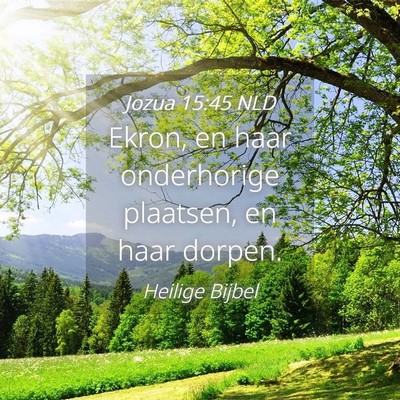 Picture 04 - Jozua 15:45 NLD - Ekron, en haar onderhorige plaatsen, en haar - Bible Verse Picture
