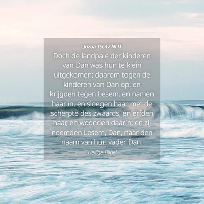 Picture 04 - Jozua 19:47 NLD - Doch de landpale der kinderen van Dan was hun te - Bible Verse Picture