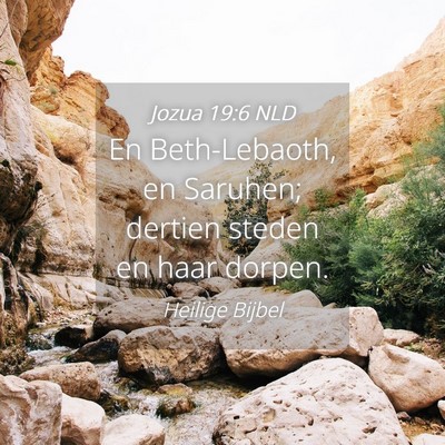 Picture 04 - Jozua 19:6 NLD - En Beth-Lebaoth, en Saruhen; dertien steden en - Bible Verse Picture