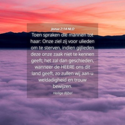 Picture 04 - Jozua 2:14 NLD - Toen spraken die mannen tot haar: Onze ziel zij - Bible Verse Picture