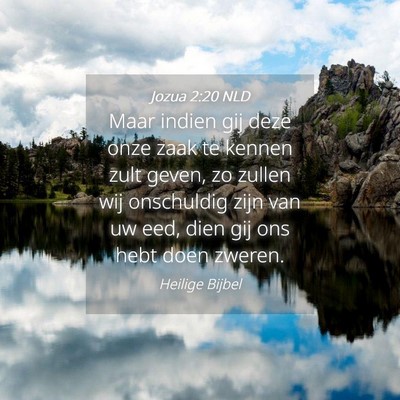 Picture 04 - Jozua 2:20 NLD - Maar indien gij deze onze zaak te kennen zult - Bible Verse Picture