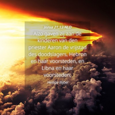 Picture 04 - Jozua 21:13 NLD - Alzo gaven zij aan de kinderen van den priester - Bible Verse Picture