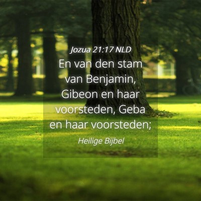 Picture 04 - Jozua 21:17 NLD - En van den stam van Benjamin, Gibeon en haar - Bible Verse Picture