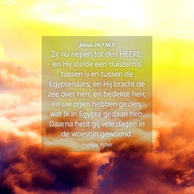 Picture 04 - Jozua 24:7 NLD - Zij nu riepen tot den HEERE, en Hij stelde een - Bible Verse Picture