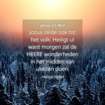 Picture 04 - Jozua 3:5 NLD - Jozua zeide ook tot het volk: Heiligt u! want - Bible Verse Picture