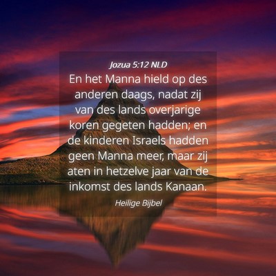 Picture 04 - Jozua 5:12 NLD - En het Manna hield op des anderen daags, nadat - Bible Verse Picture