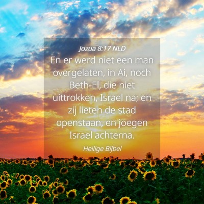 Picture 04 - Jozua 8:17 NLD - En er werd niet een man overgelaten, in Ai, noch - Bible Verse Picture