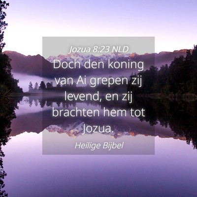 Picture 04 - Jozua 8:23 NLD - Doch den koning van Ai grepen zij levend, en zij - Bible Verse Picture