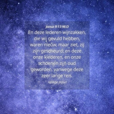 Picture 04 - Jozua 9:13 NLD - En deze lederen wijnzakken, die wij gevuld - Bible Verse Picture